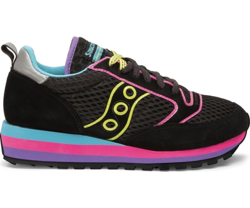 Tenis Saucony Jazz Triple Mujer Zapatos Originales Negras / Neon México MX-380-BE